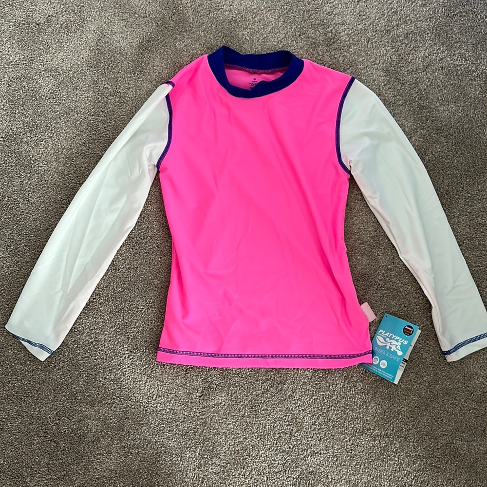 Youth - Platypus Australia Sunshirt (Hot pink, White, & Dark Blue)